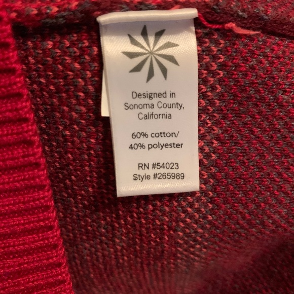 Athleta red Nordic Fair Isle patterned sweater dress w/ split neck - Picture 6 of 6